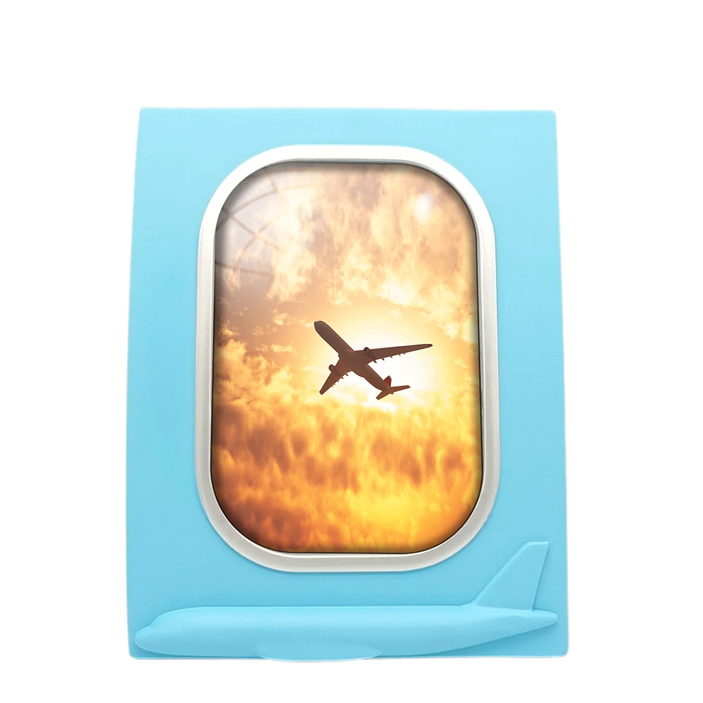 Plane Passing By Designed Airplane Window Photo Frame