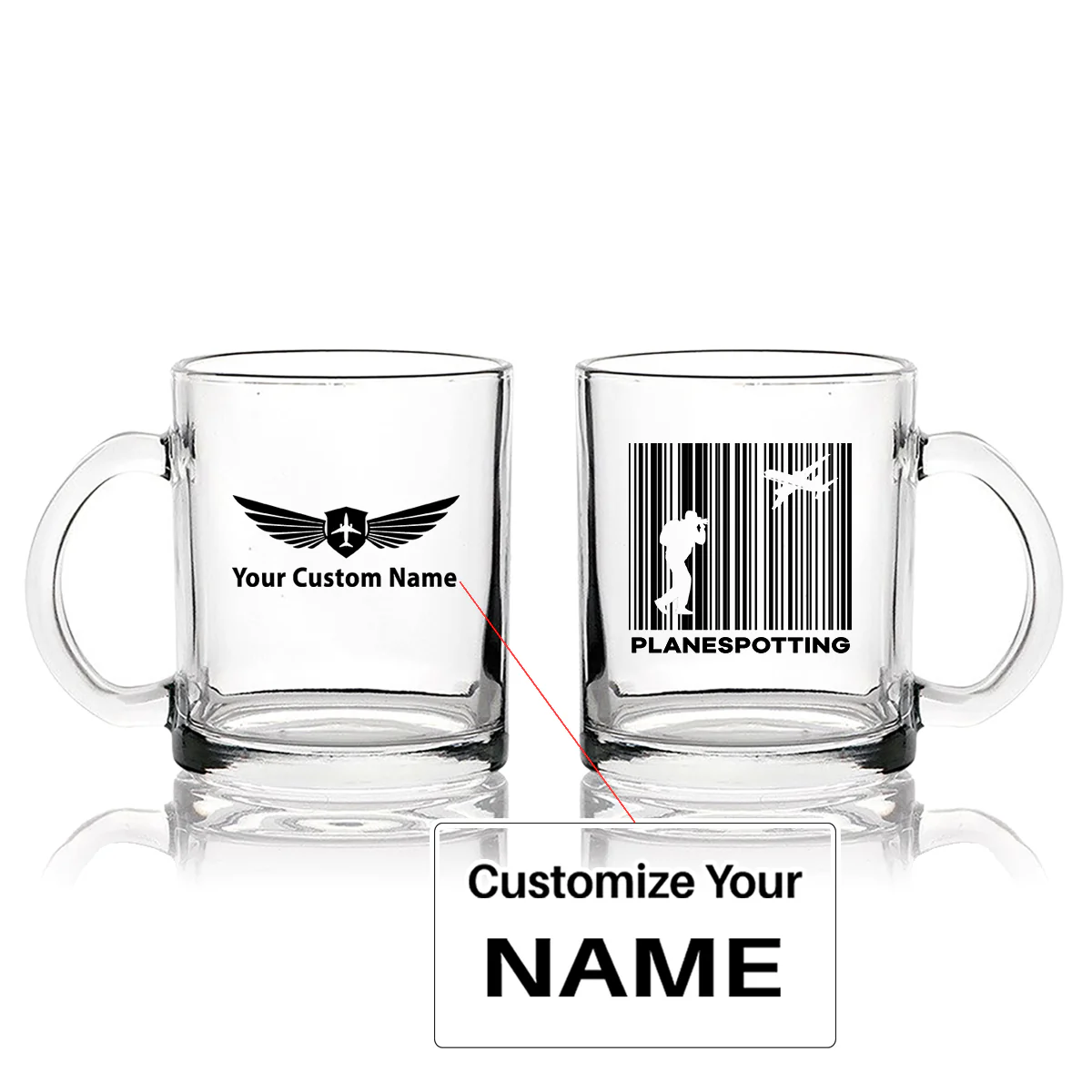 Planespotting Designed Coffee & Tea Glasses