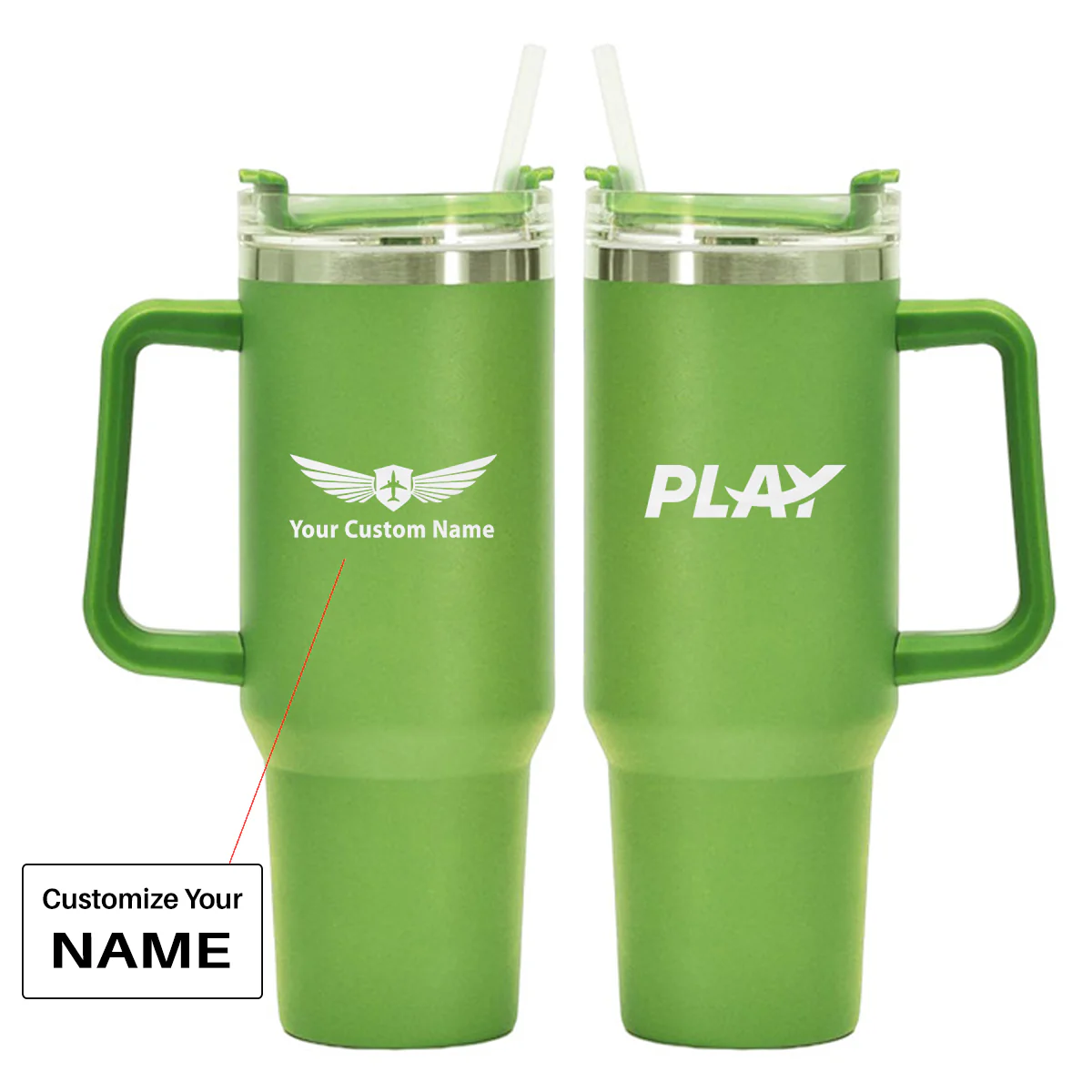 Play Airlines Designed 40oz Stainless Steel Car Mug With Holder - Image 13