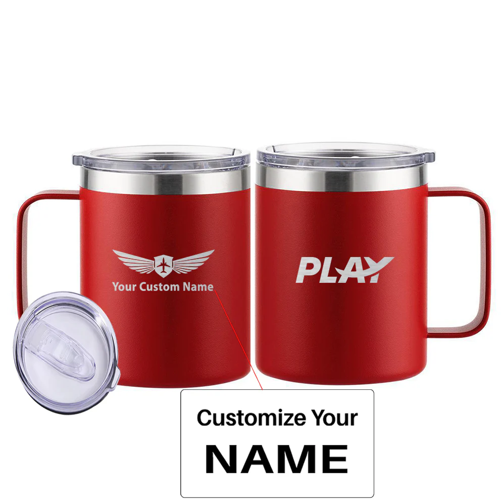 Play Airlines Designed Stainless Steel Laser Engraved Mugs - Image 9