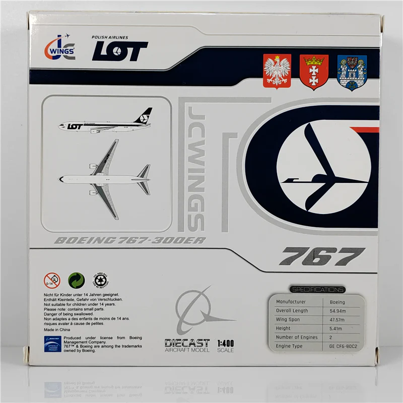 Polish Airlines Boeing 767-300ER SP-LPB Airplane Model (1:400 Scale) - Image 5