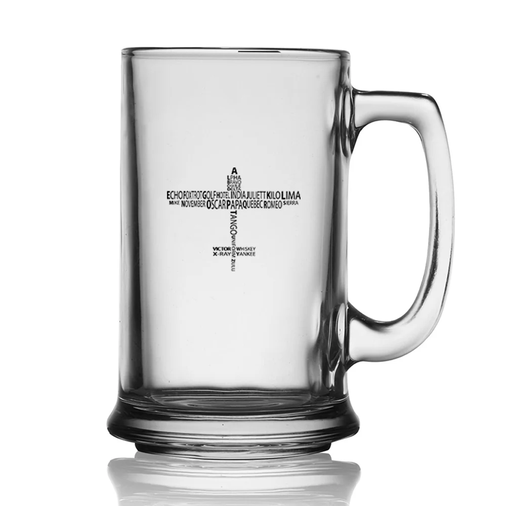 Propeller Shape Aviation Alphabet Designed Beer Glass with Holder - Image 2