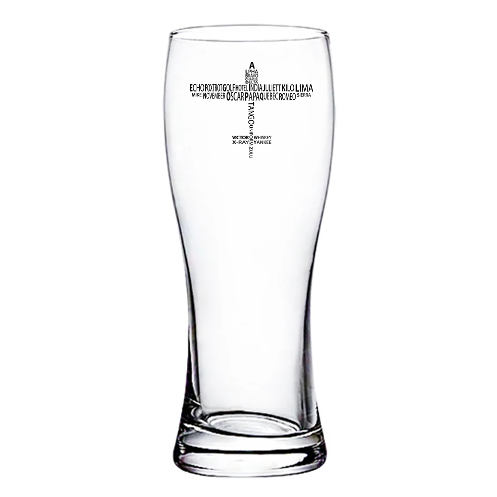 Propeller Shape Aviation Alphabet Designed Pilsner Beer Glasses - Image 2
