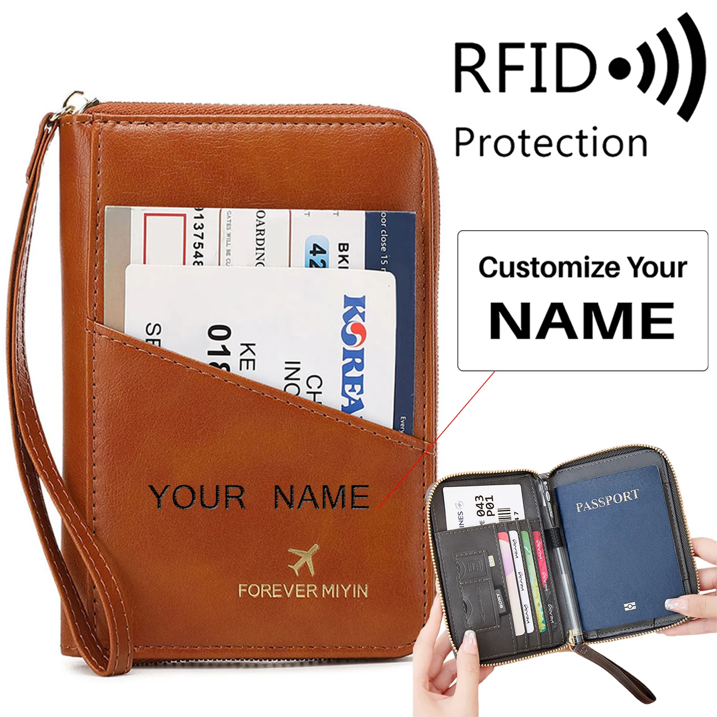 PU Retro Passport Multifunctional Bag RFID Fashionablepassport Cover