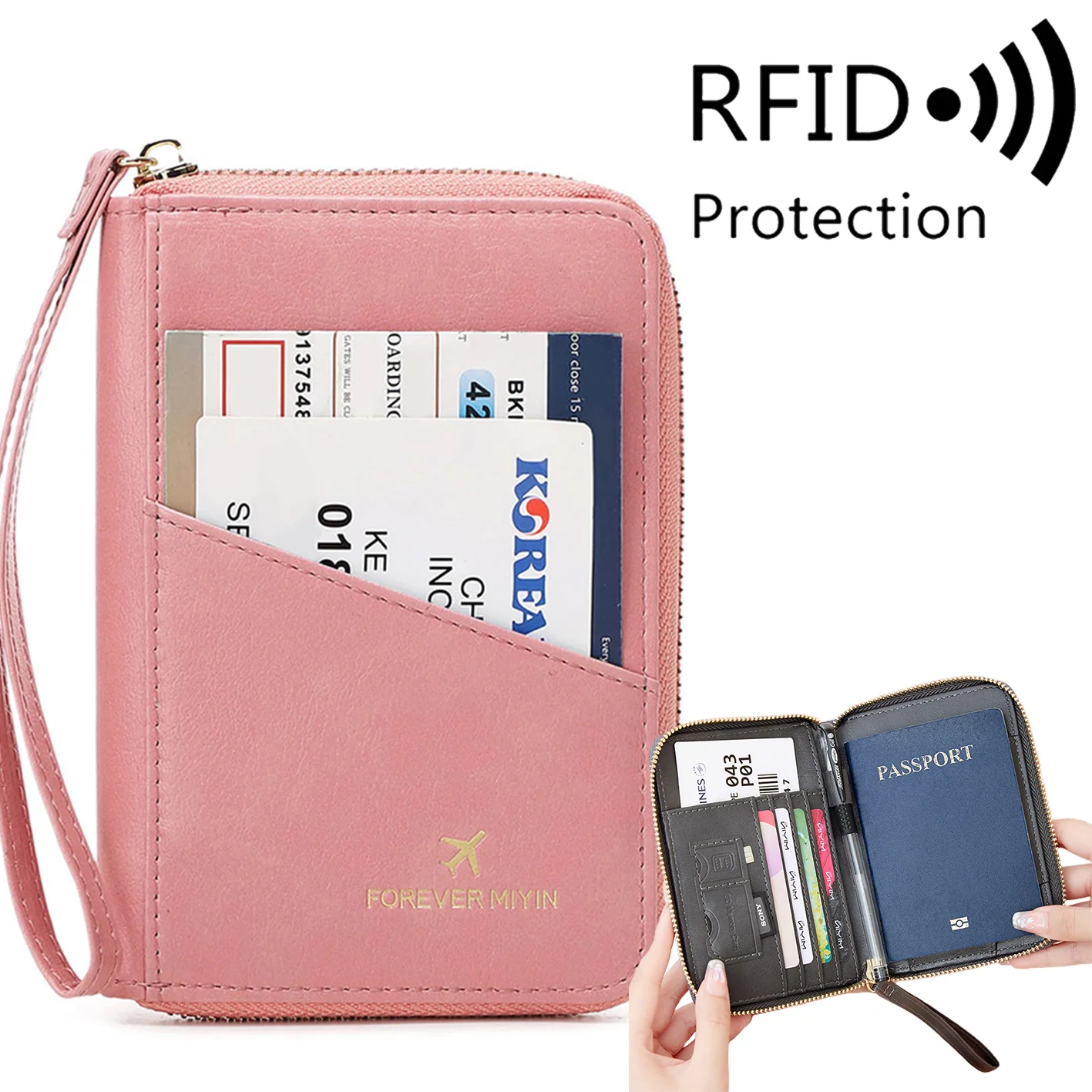 PU Retro Passport Multifunctional Bag RFID Fashionablepassport Cover - Image 10