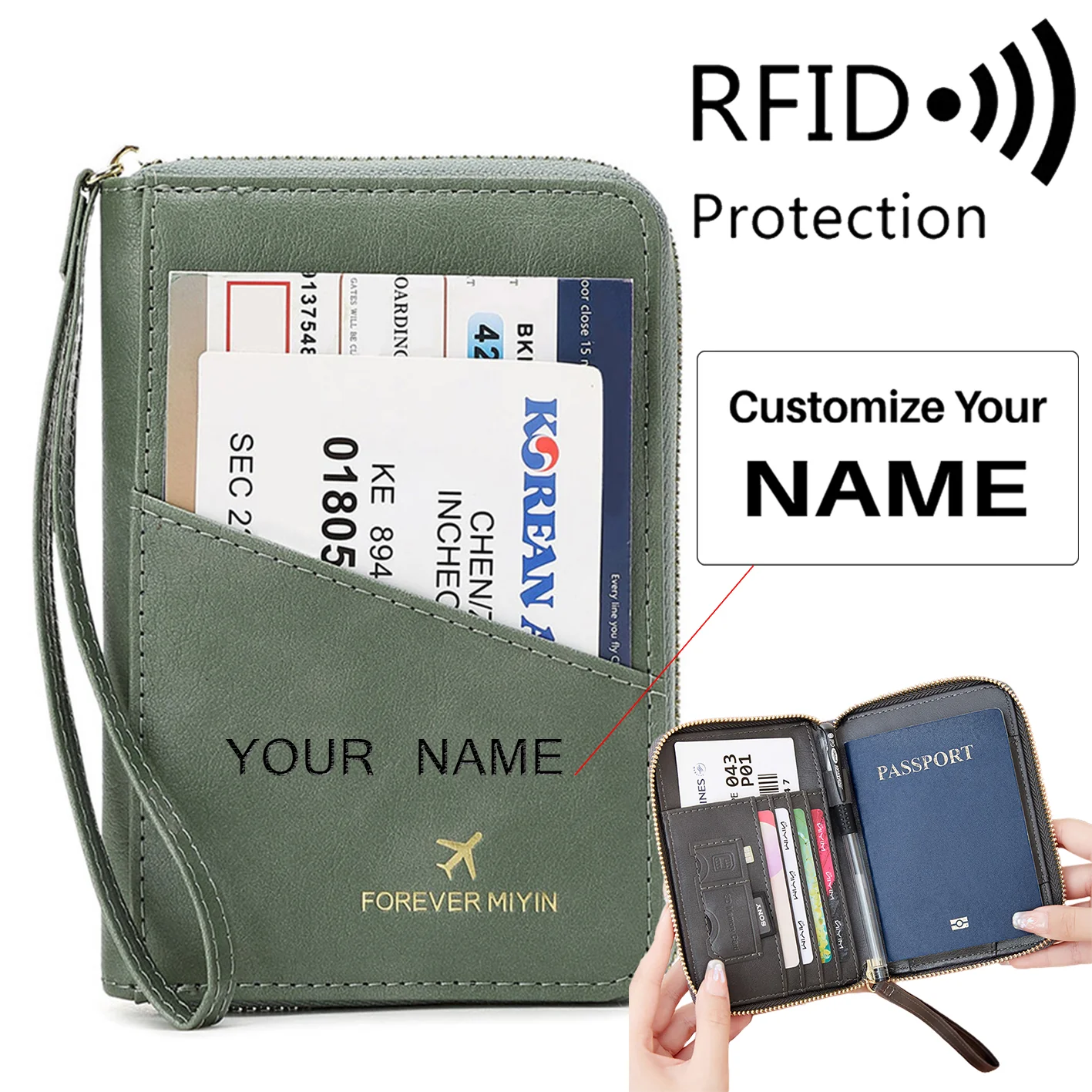PU Retro Passport Multifunctional Bag RFID Fashionablepassport Cover - Image 13