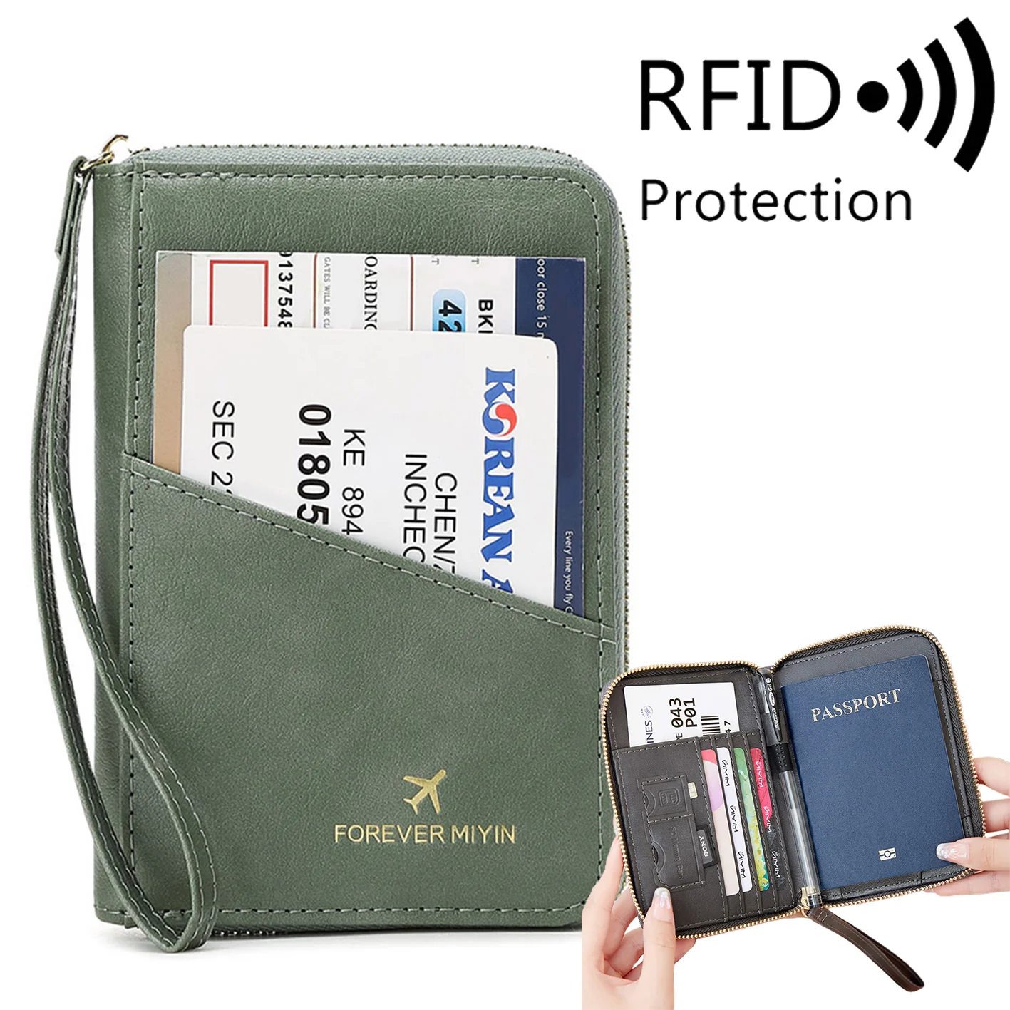 PU Retro Passport Multifunctional Bag RFID Fashionablepassport Cover - Image 14