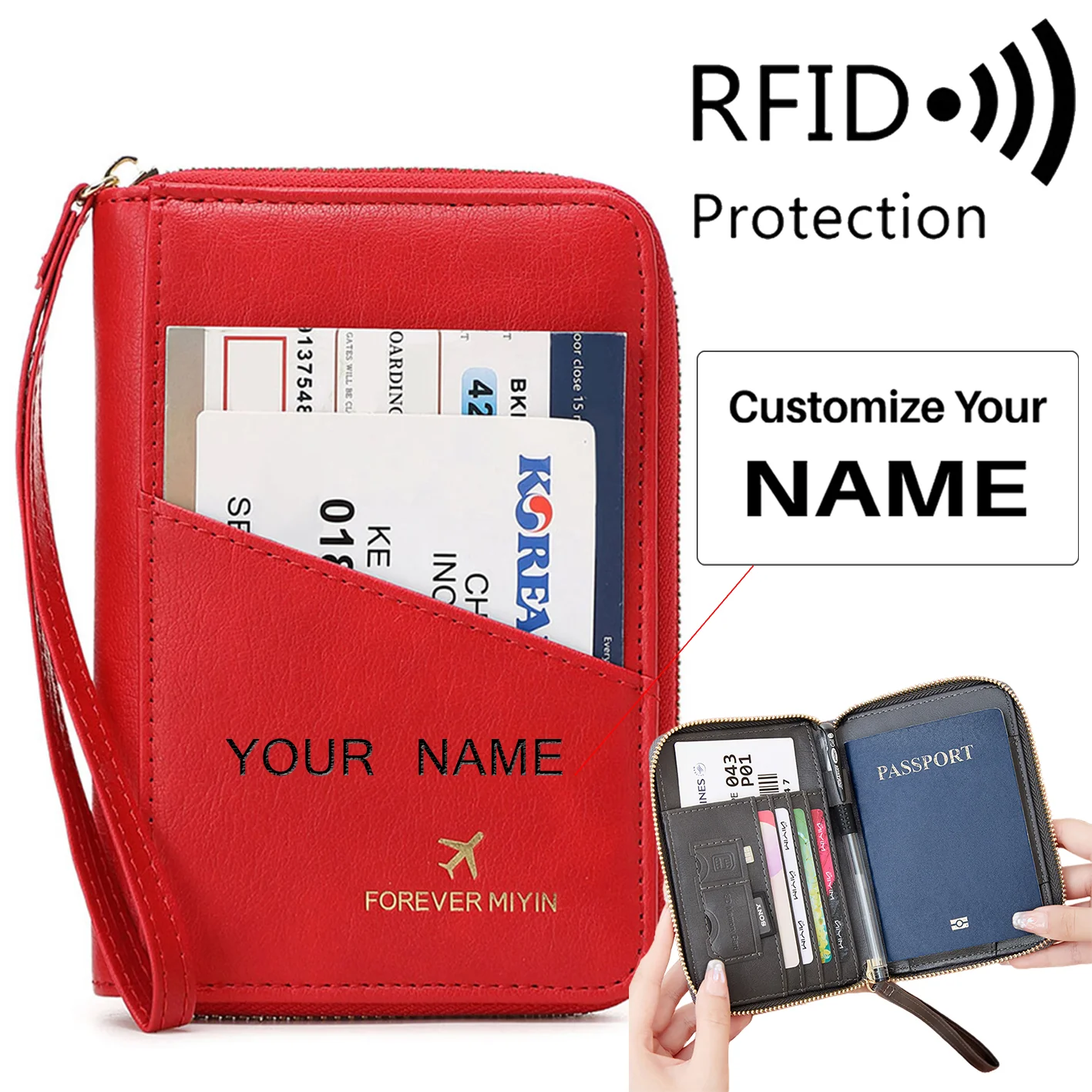 PU Retro Passport Multifunctional Bag RFID Fashionablepassport Cover - Image 15