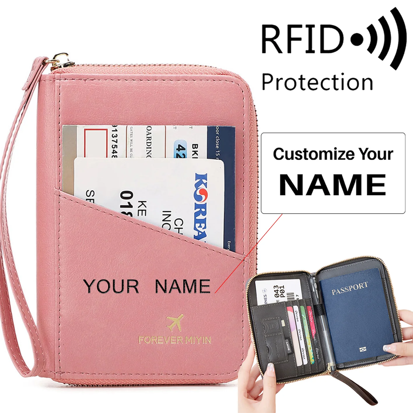 PU Retro Passport Multifunctional Bag RFID Fashionablepassport Cover - Image 9