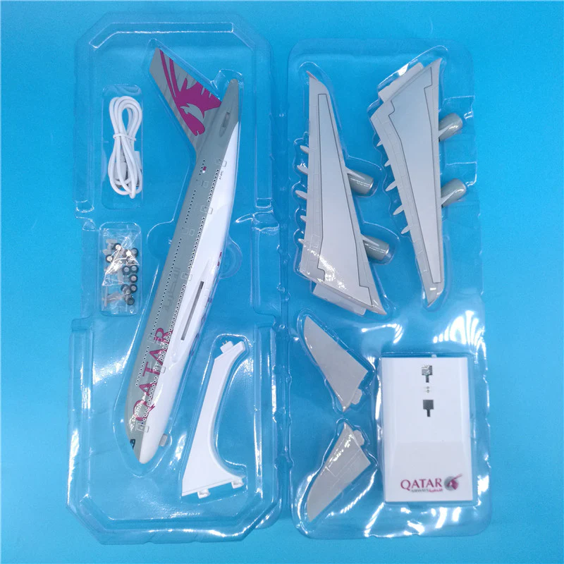 Qatar Airways Airbus A380 Airplane Model (1/200 Scale - 30CM) - Image 13