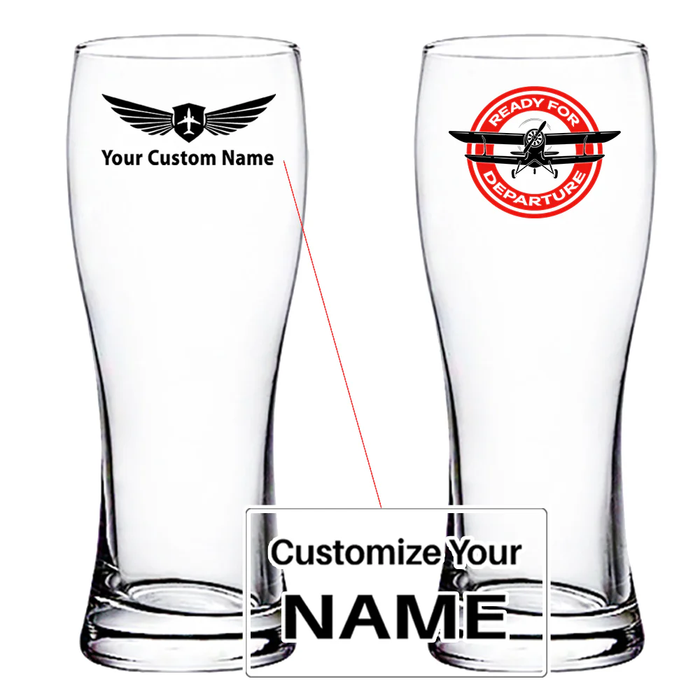 Ready for Departure Designed Pilsner Beer Glasses