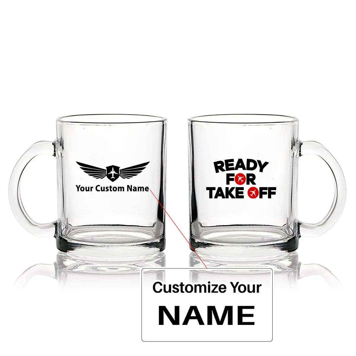 Ready For Takeoff Designed Coffee & Tea Glasses