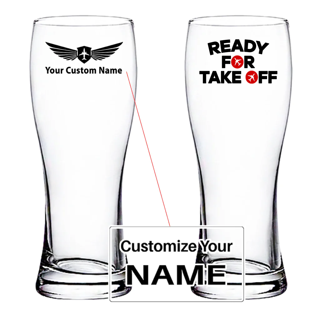 Ready For Takeoff Designed Pilsner Beer Glasses