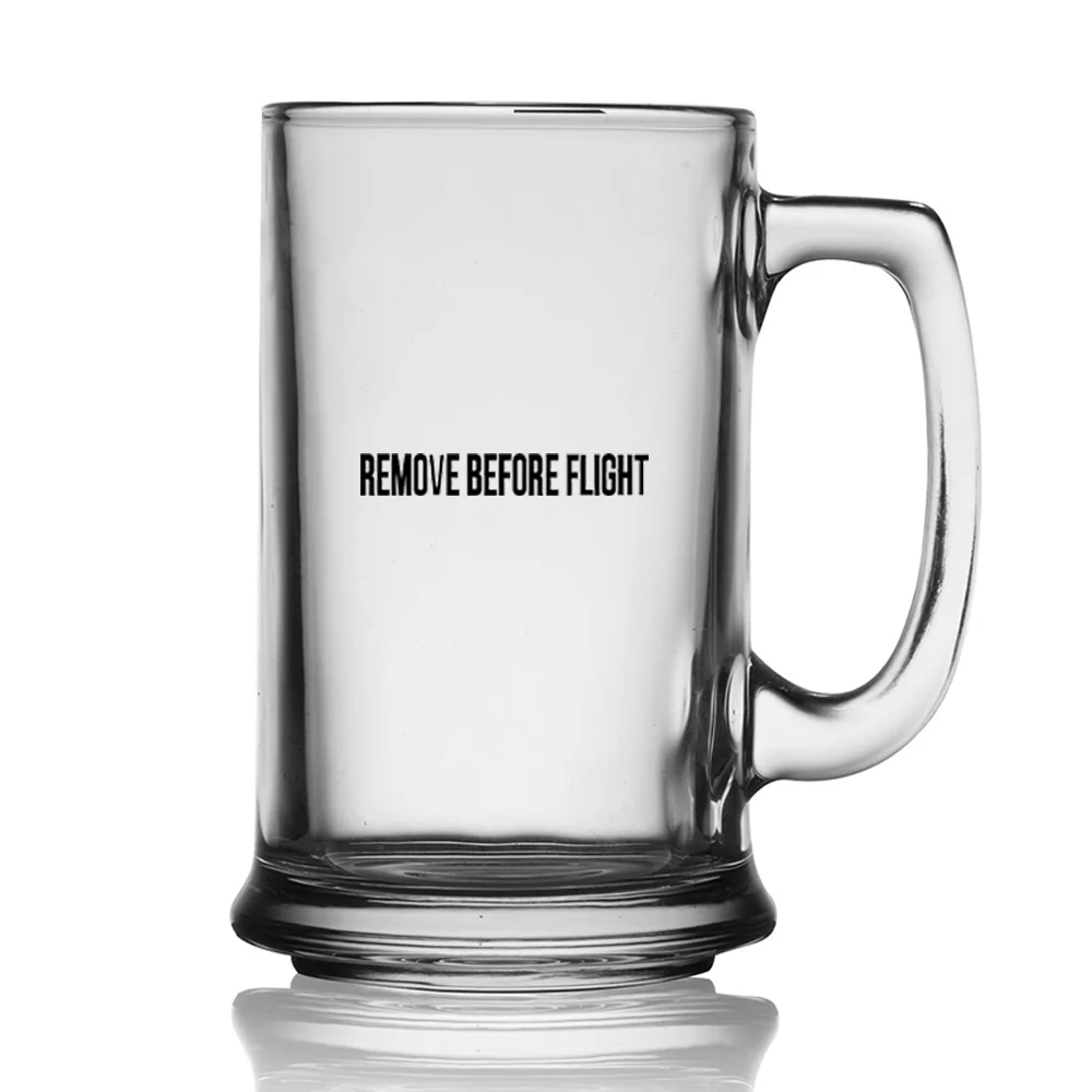 Remove Before Flight 2 Designed Beer Glass with Holder - Image 2