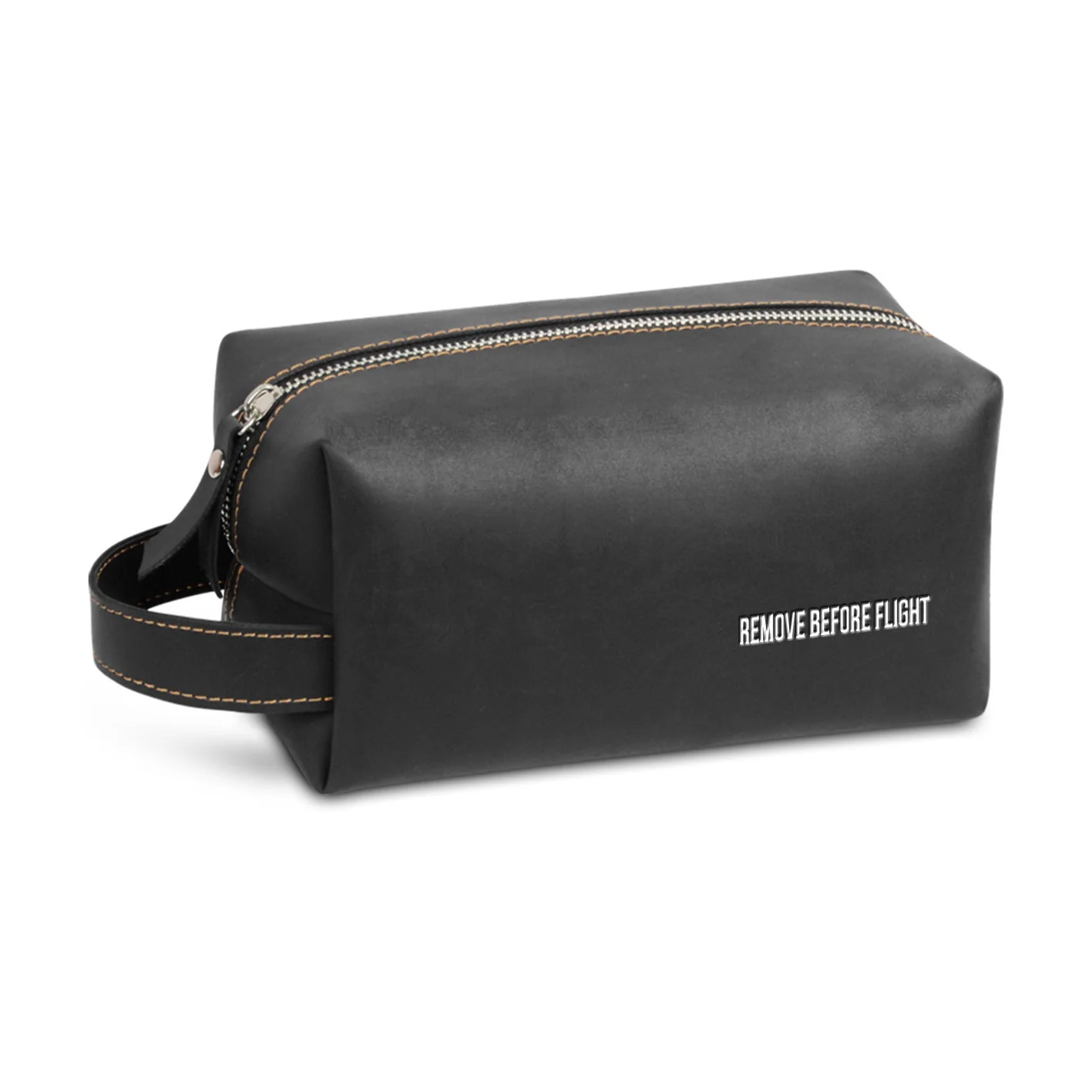 Remove Before Flight 2 Designed Leather Clutch Toiletry Bag - Image 2