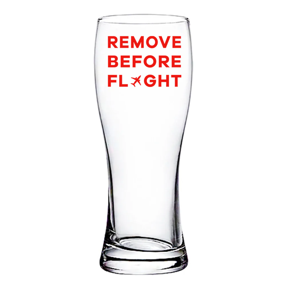 Remove Before Flight Designed Pilsner Beer Glasses - Image 2