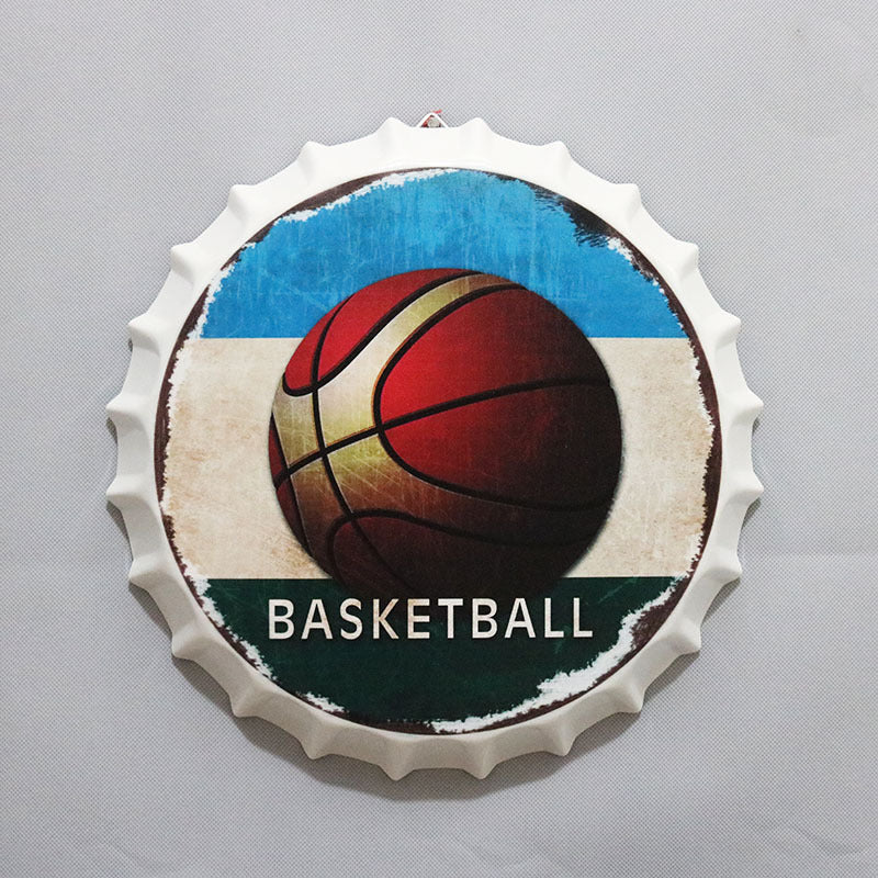 Retro Wrought Iron Beer Cap Iron Painting Wall Decoration - Image 13