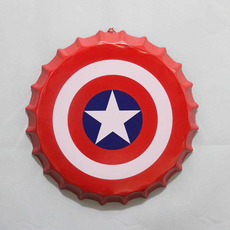 Retro Wrought Iron Beer Cap Iron Painting Wall Decoration - Image 14