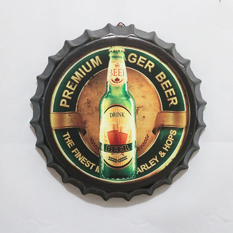 Retro Wrought Iron Beer Cap Iron Painting Wall Decoration - Image 31