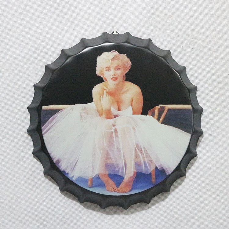 Retro Wrought Iron Beer Cap Iron Painting Wall Decoration - Image 41