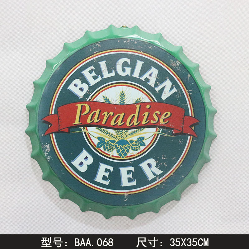 Retro Wrought Iron Beer Cap Iron Painting Wall Decoration - Image 49