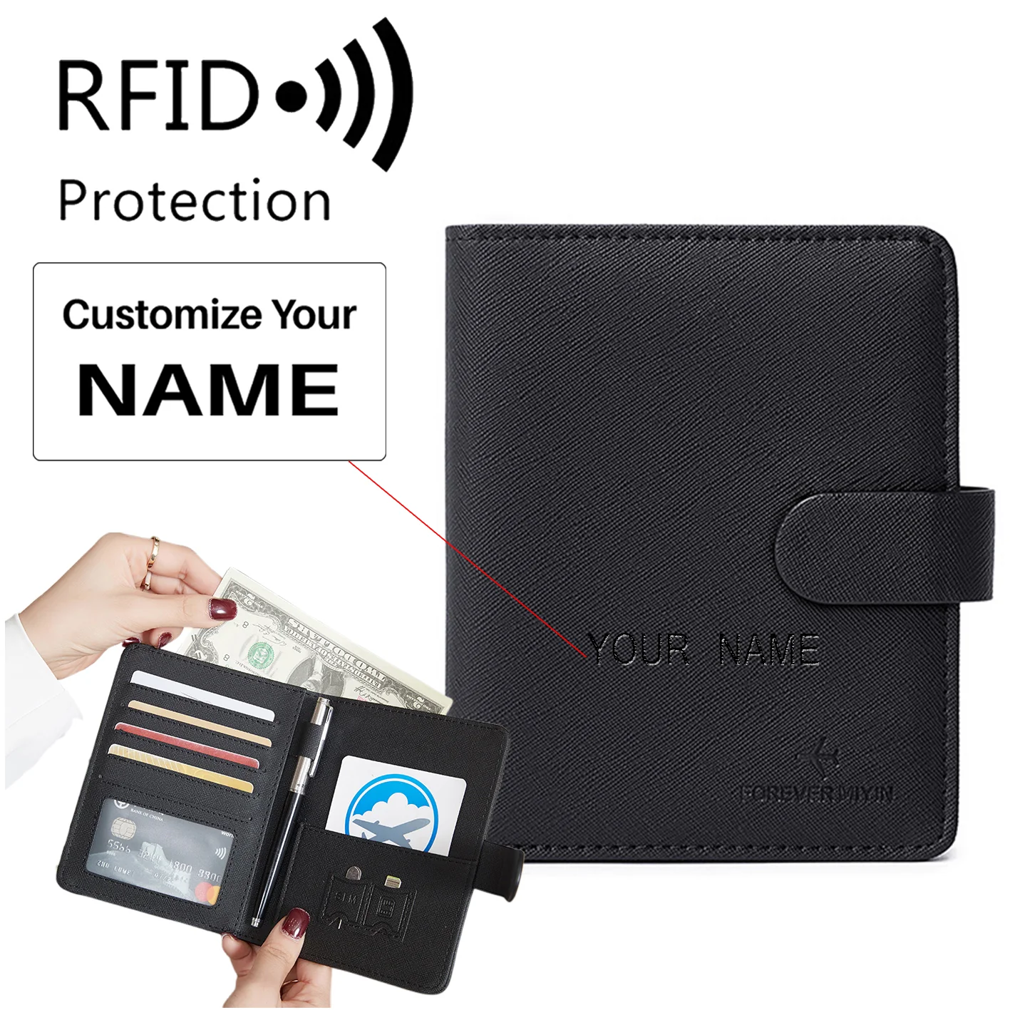 RFID Leather Passport Holder Covers Case Waterproof Travel Credit Card Wallet Passport Book - Image 11