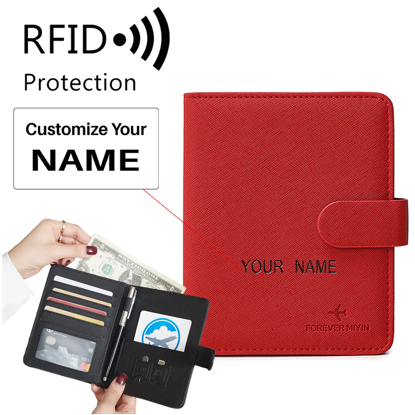 RFID Leather Passport Holder Covers Case Waterproof Travel Credit Card Wallet Passport Book - Image 13