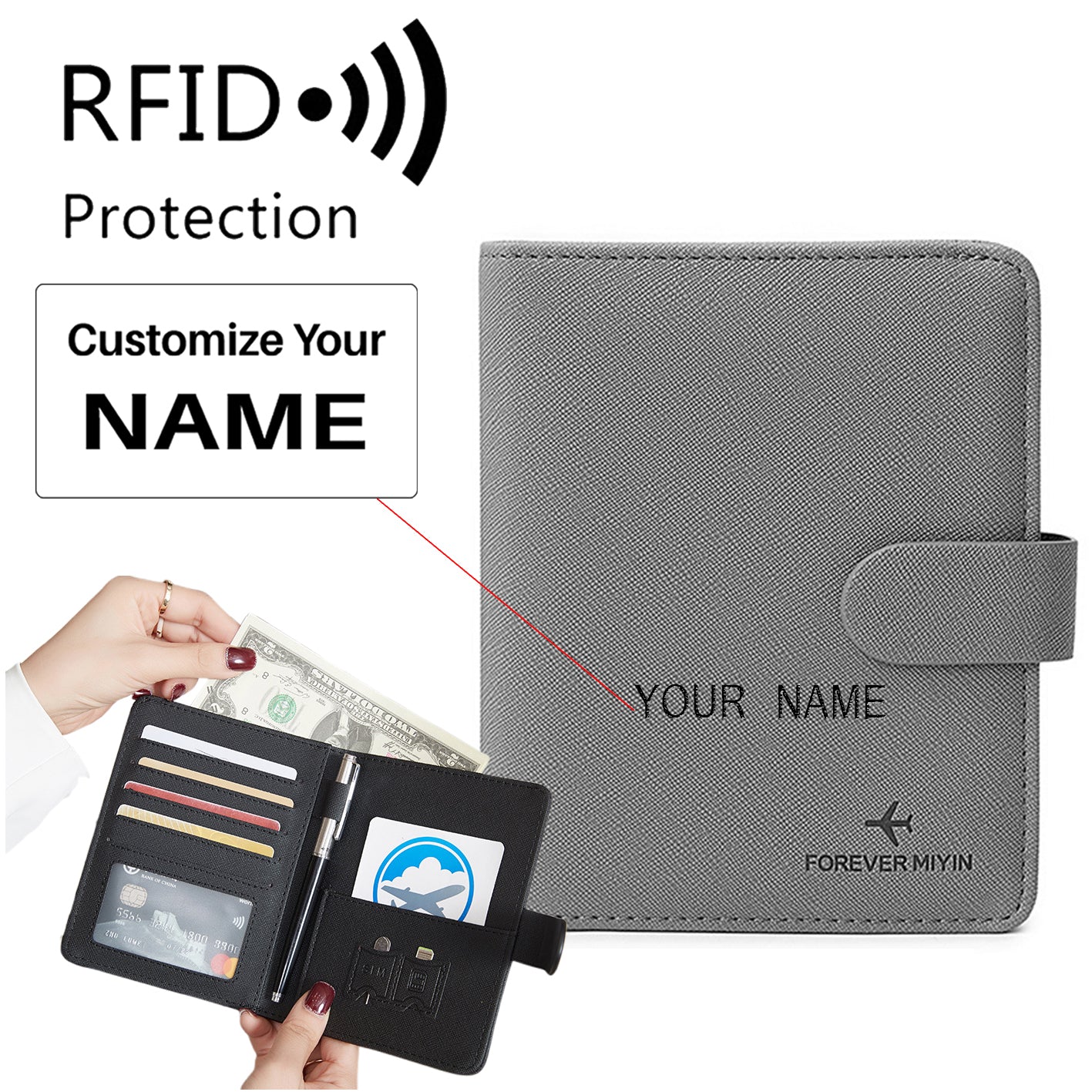 RFID Leather Passport Holder Covers Case Waterproof Travel Credit Card Wallet Passport Book - Image 15