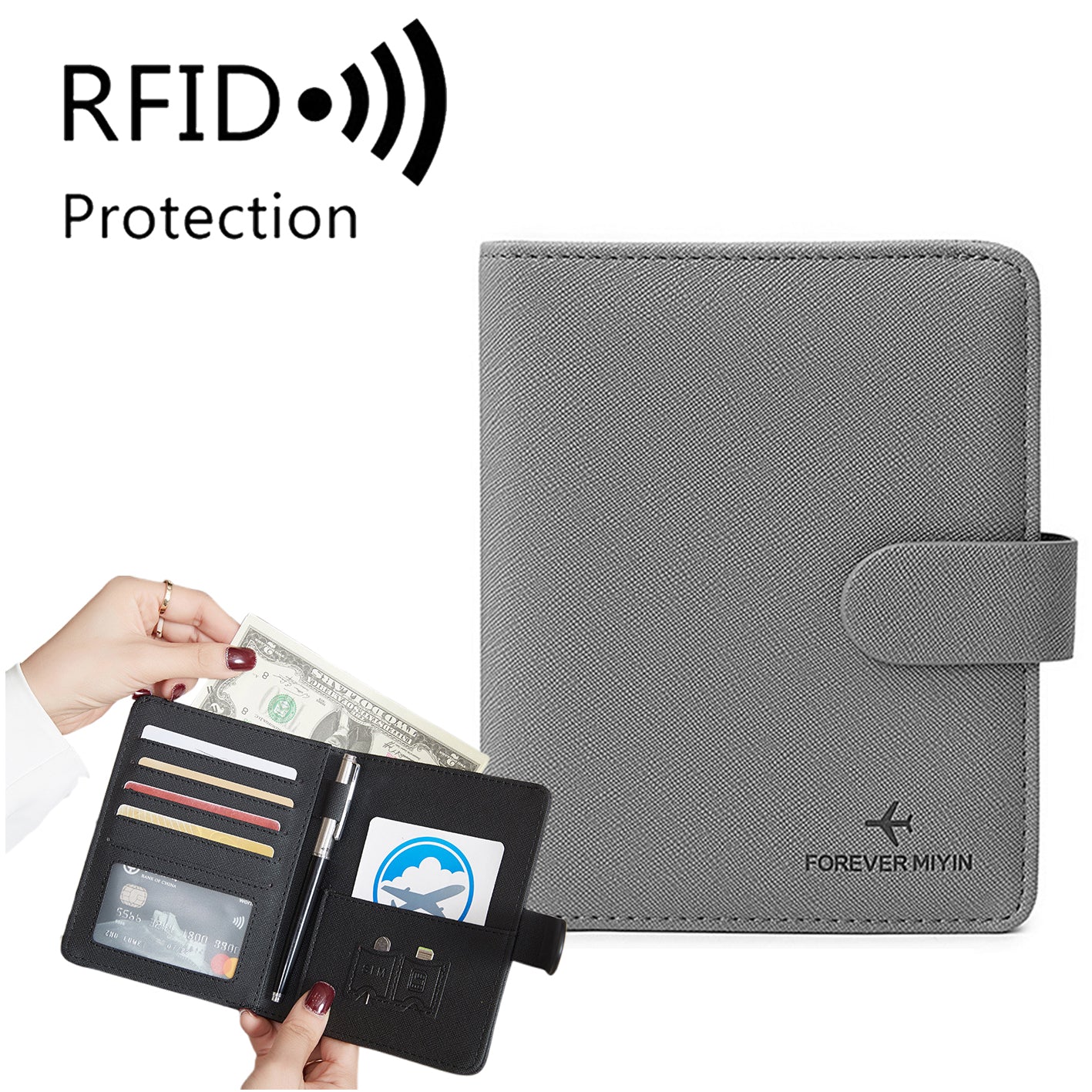 RFID Leather Passport Holder Covers Case Waterproof Travel Credit Card Wallet Passport Book - Image 16