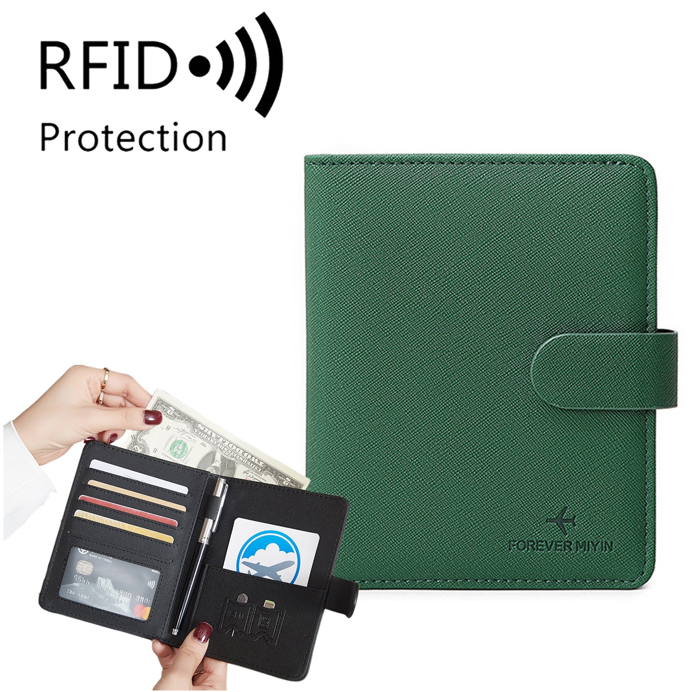 RFID Leather Passport Holder Covers Case Waterproof Travel Credit Card Wallet Passport Book - Image 18