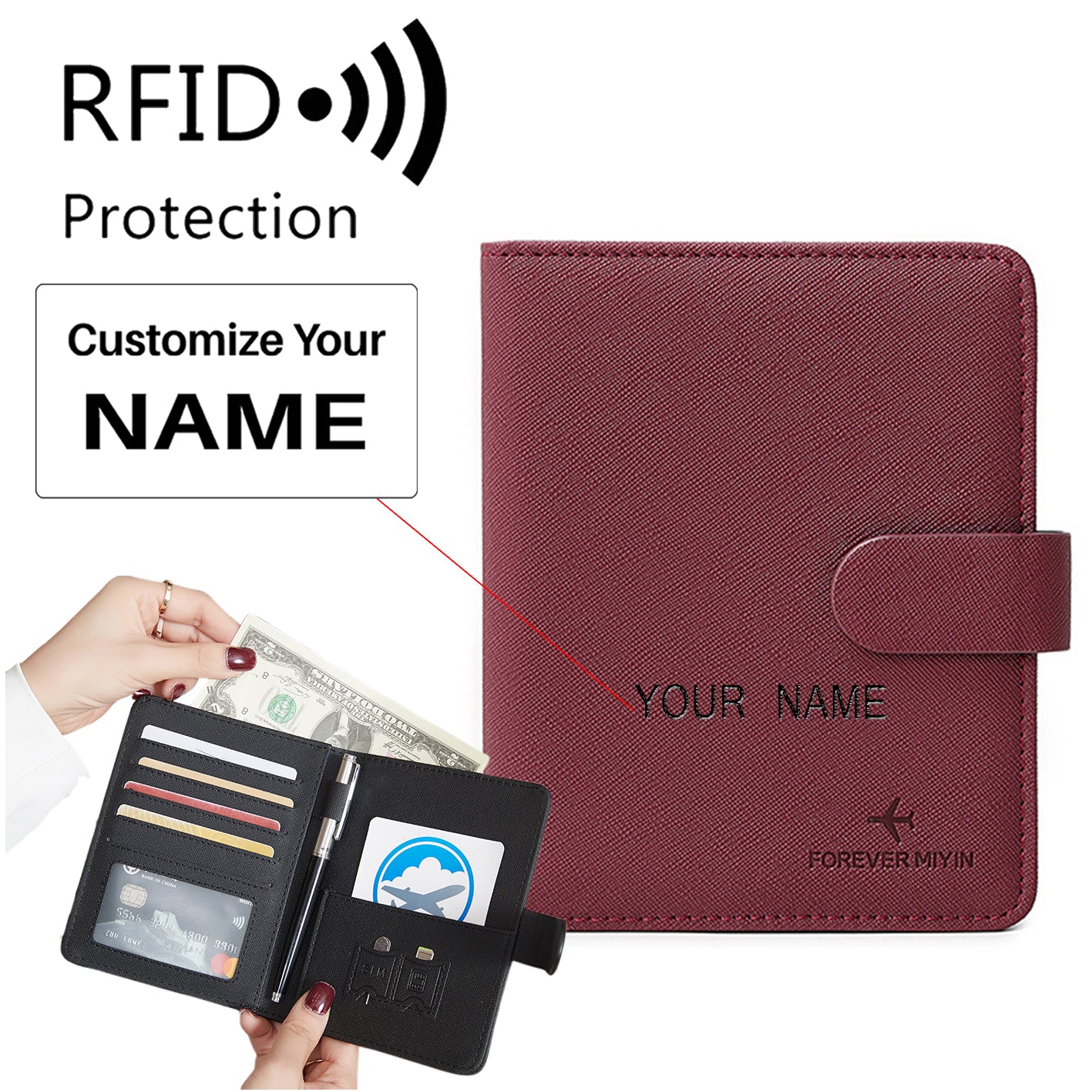 RFID Leather Passport Holder Covers Case Waterproof Travel Credit Card Wallet Passport Book - Image 19