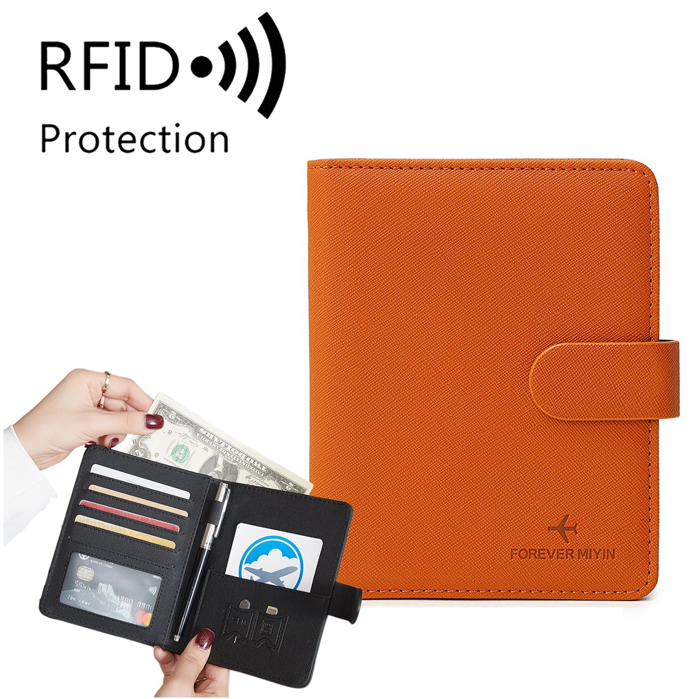 RFID Leather Passport Holder Covers Case Waterproof Travel Credit Card Wallet Passport Book - Image 22