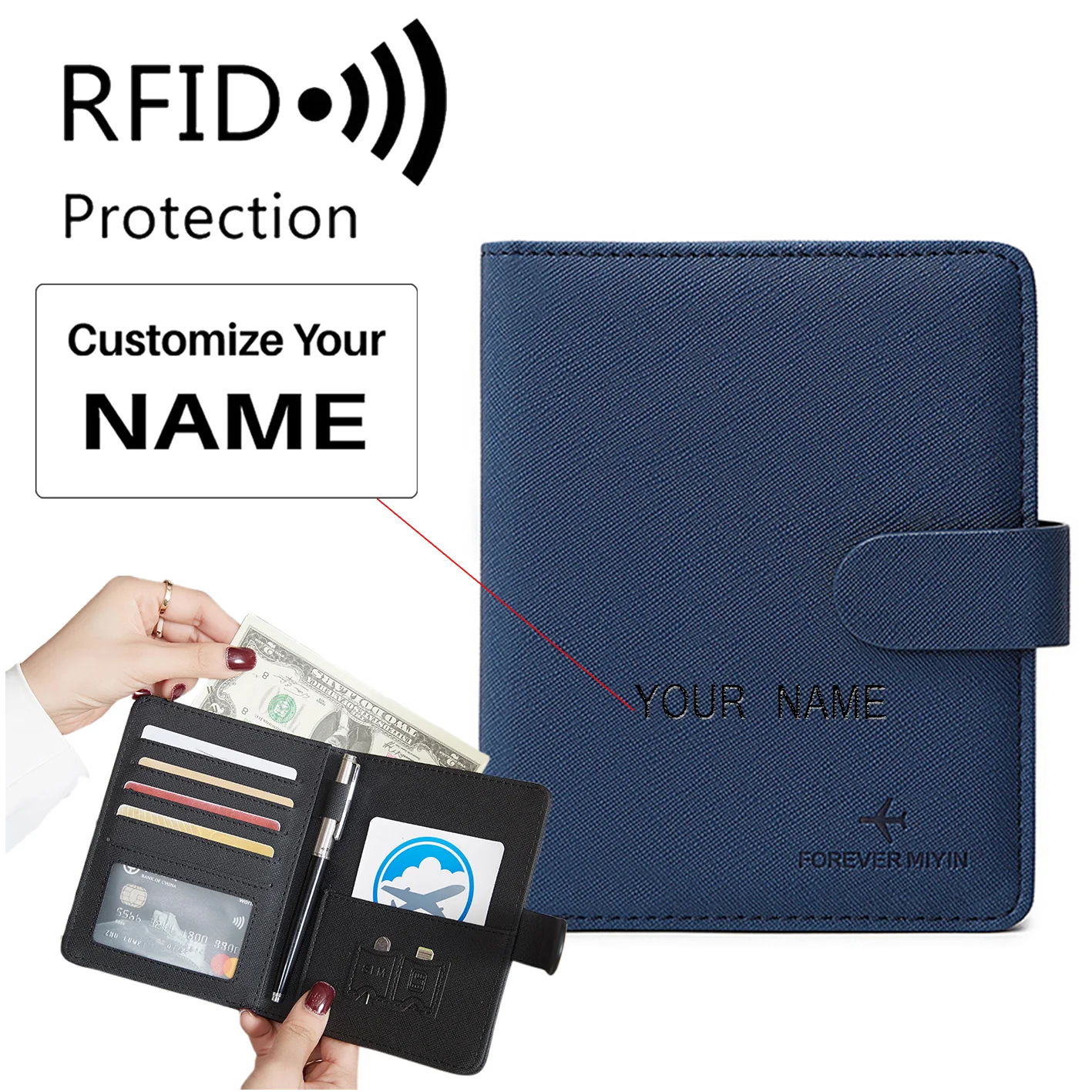 RFID Leather Passport Holder Covers Case Waterproof Travel Credit Card Wallet Passport Book - Image 23