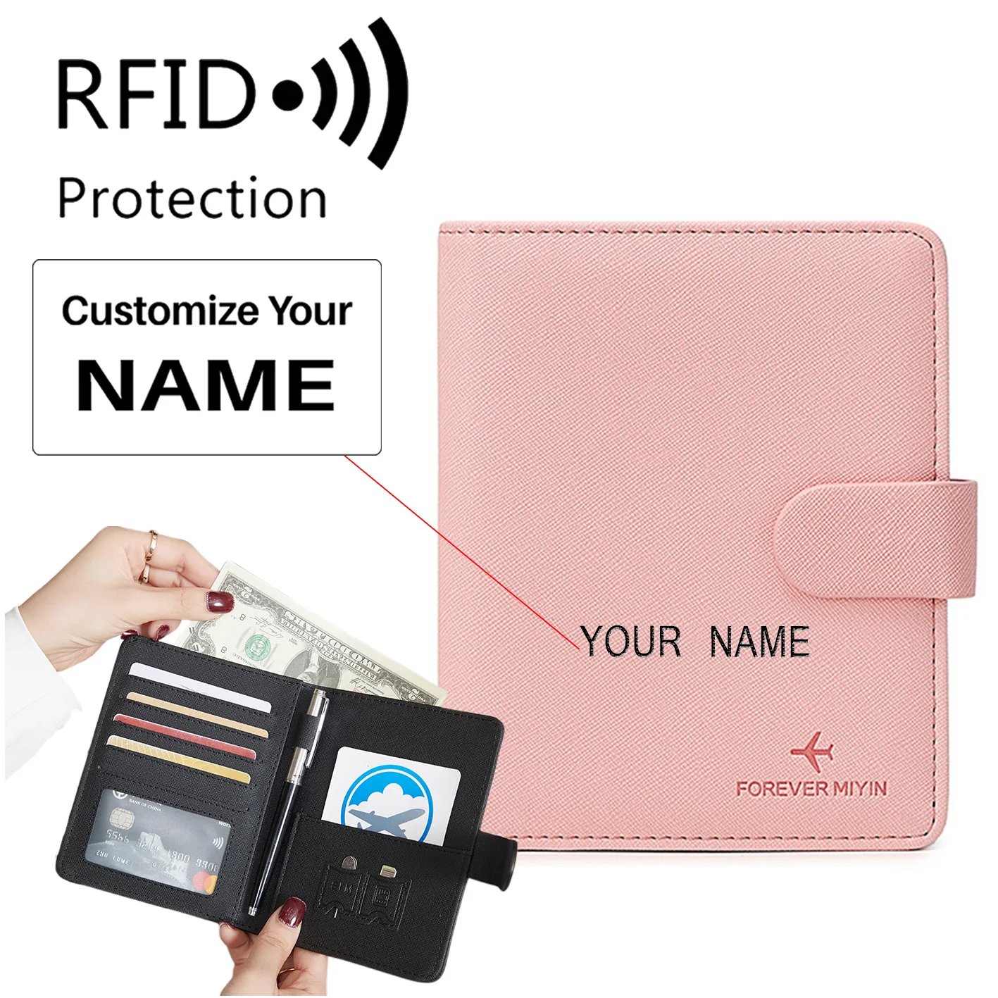 RFID Leather Passport Holder Covers Case Waterproof Travel Credit Card Wallet Passport Book - Image 9