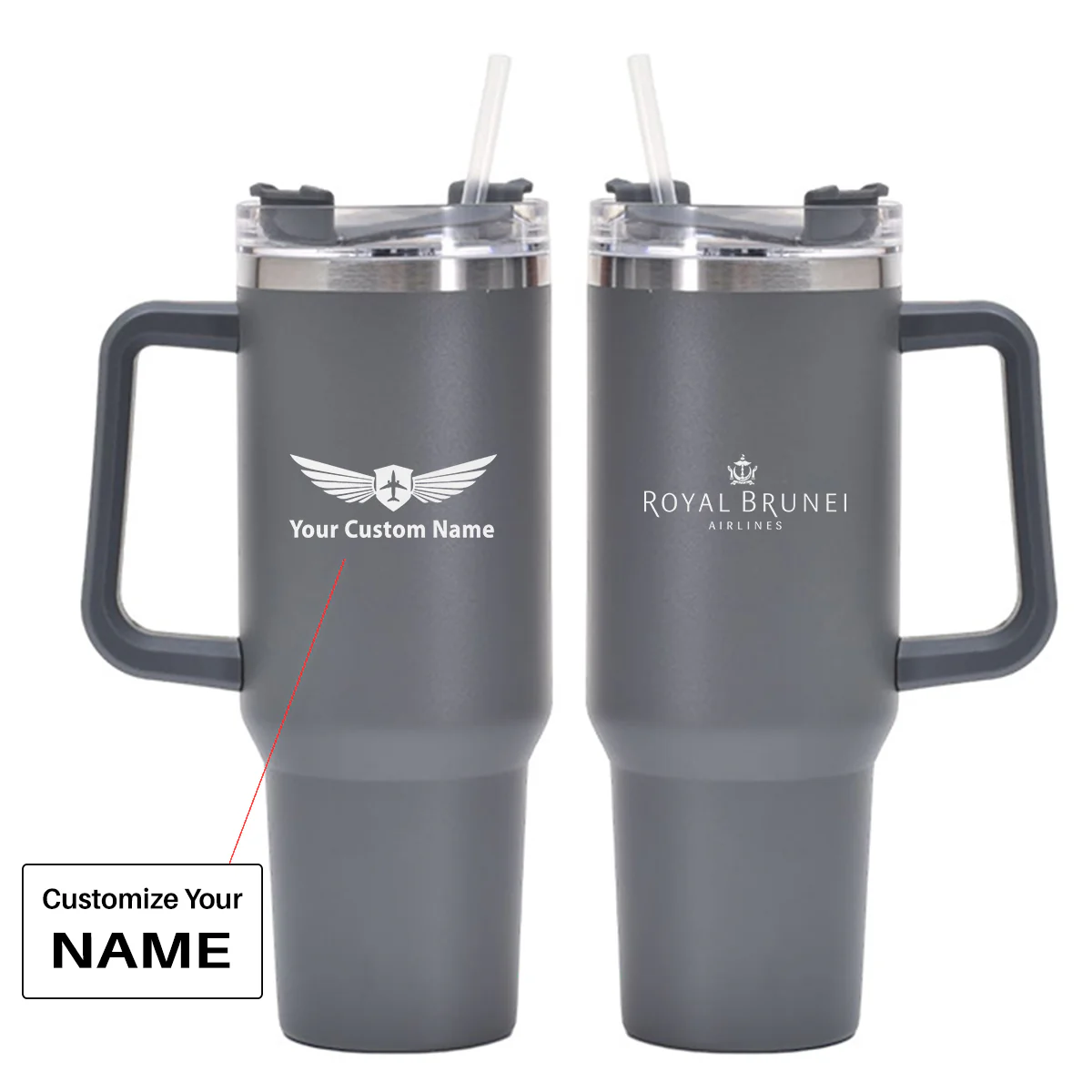 Royal Brunei Airlines Designed 40oz Stainless Steel Car Mug With Holder - Image 19