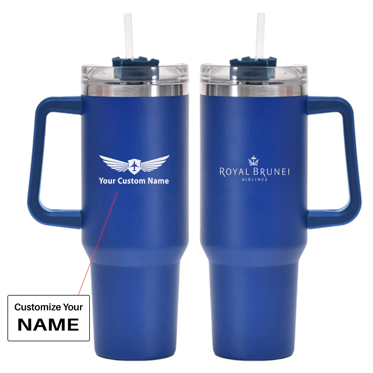 Royal Brunei Airlines Designed 40oz Stainless Steel Car Mug With Holder - Image 3