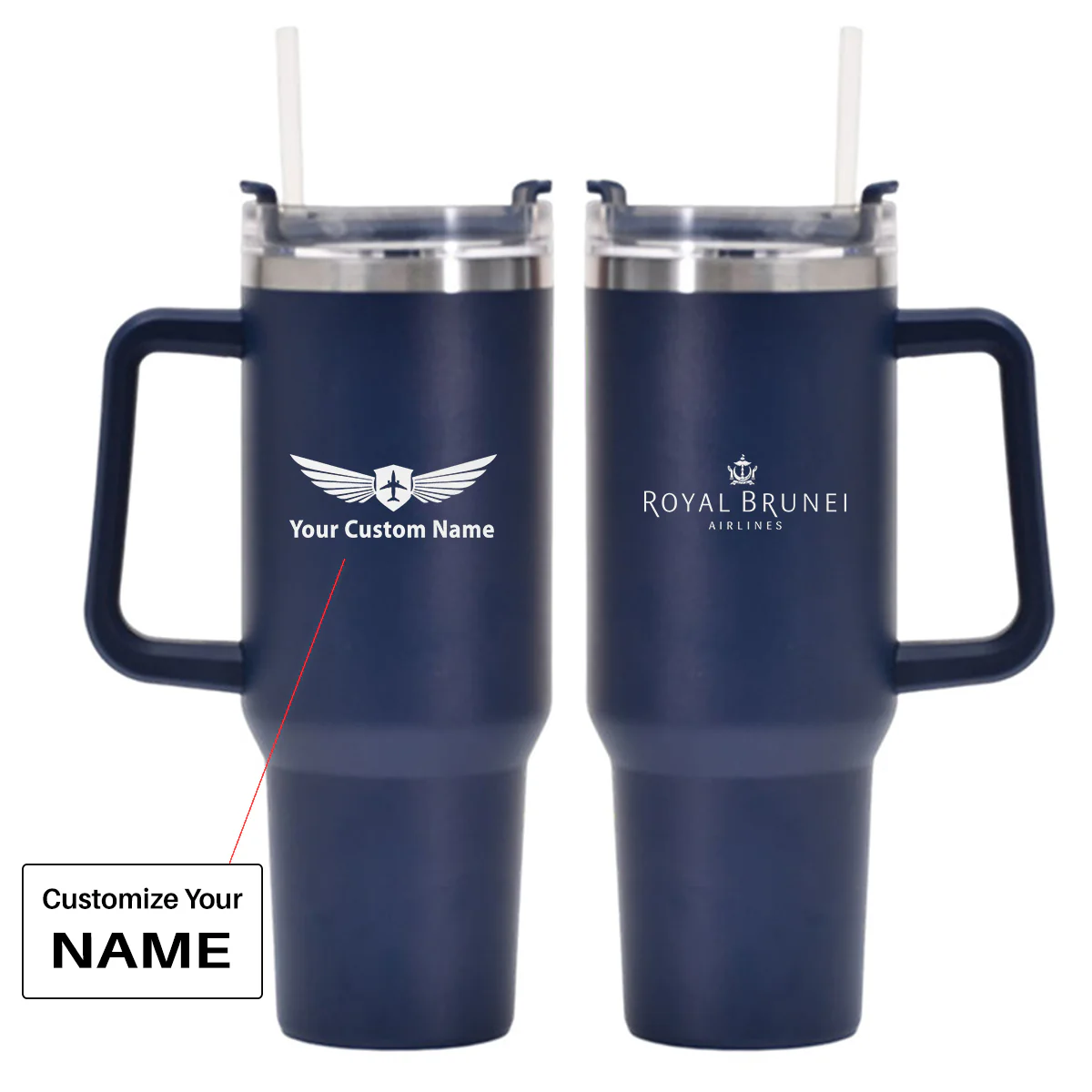 Royal Brunei Airlines Designed 40oz Stainless Steel Car Mug With Holder - Image 5