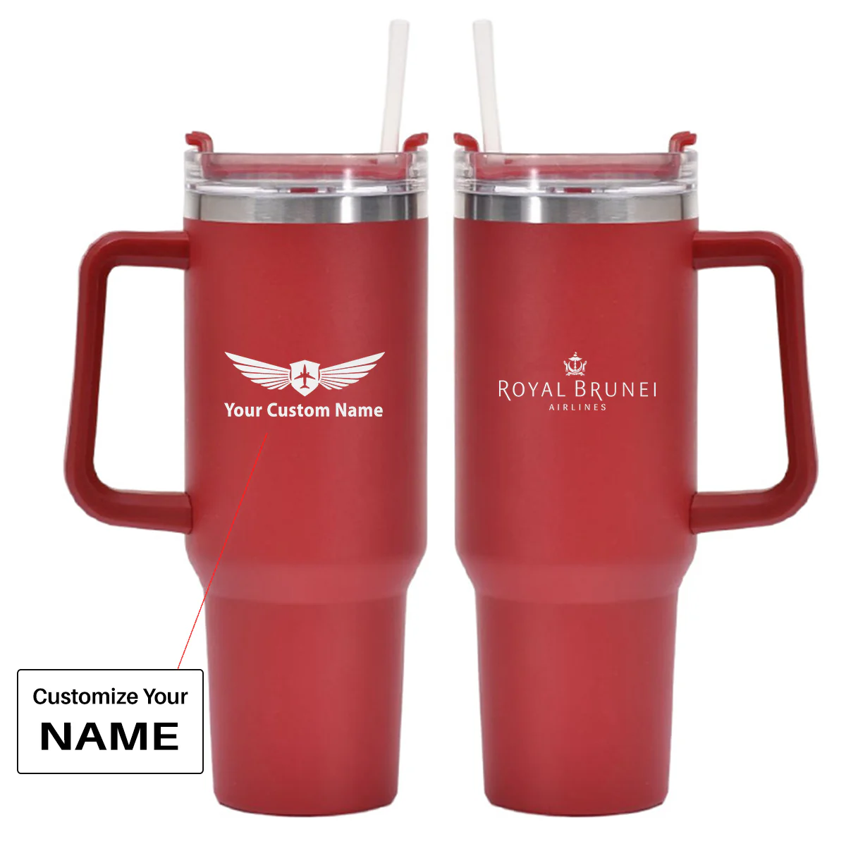 Royal Brunei Airlines Designed 40oz Stainless Steel Car Mug With Holder - Image 7