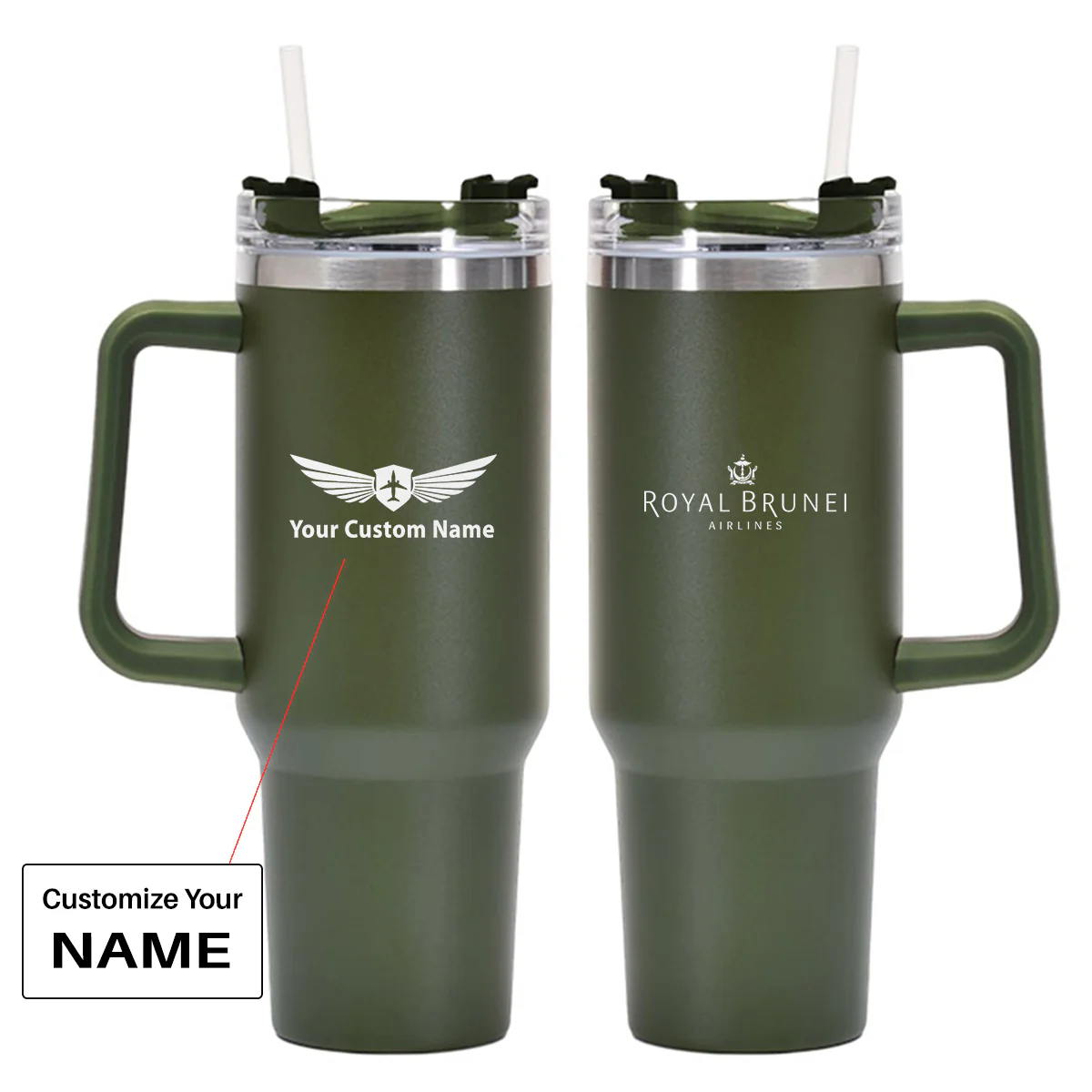 Royal Brunei Airlines Designed 40oz Stainless Steel Car Mug With Holder - Image 9