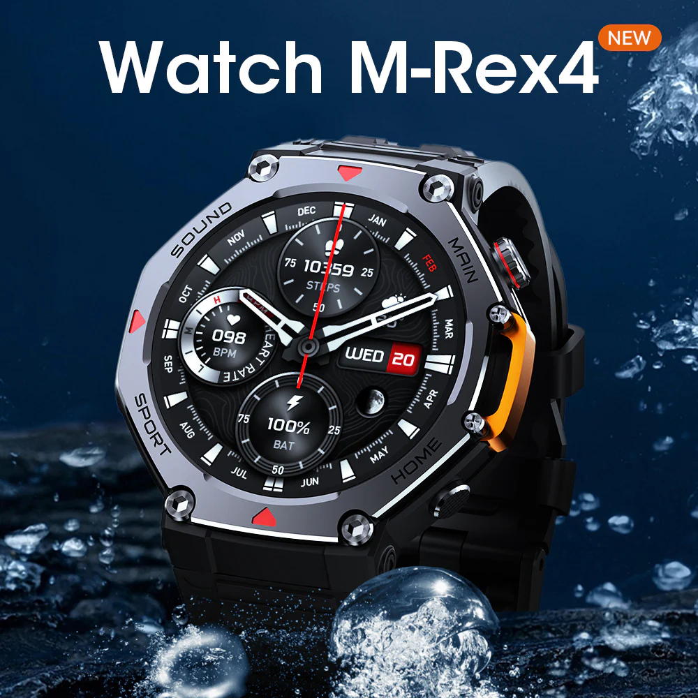 Rugged Military Smartwatch: Men's Outdoor Sports Watch with GPS Tracking, 5ATM Waterproof & HD Bluetooth Calls