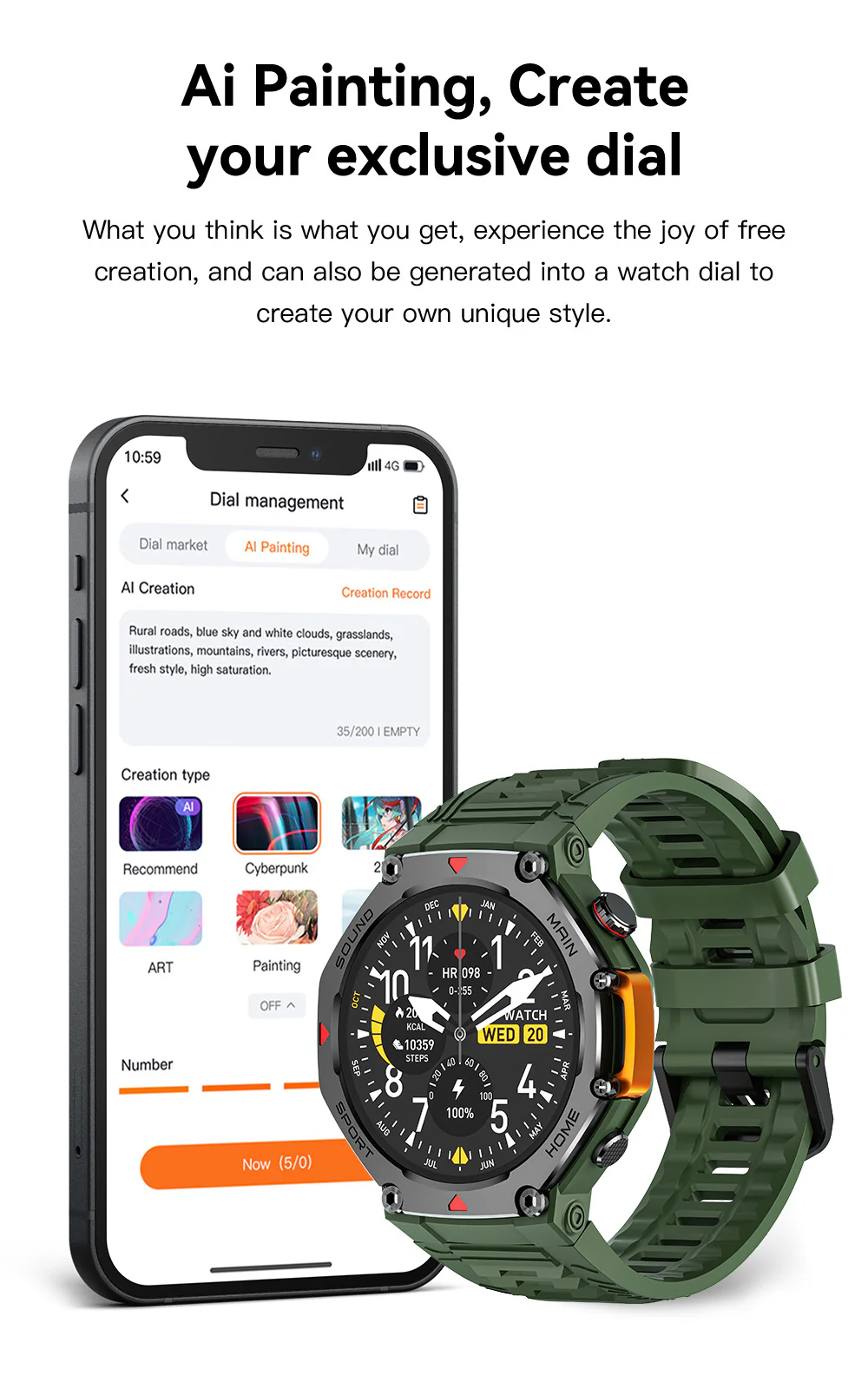 Rugged Military Smartwatch: Men's Outdoor Sports Watch with GPS Tracking, 5ATM Waterproof & HD Bluetooth Calls - Image 11