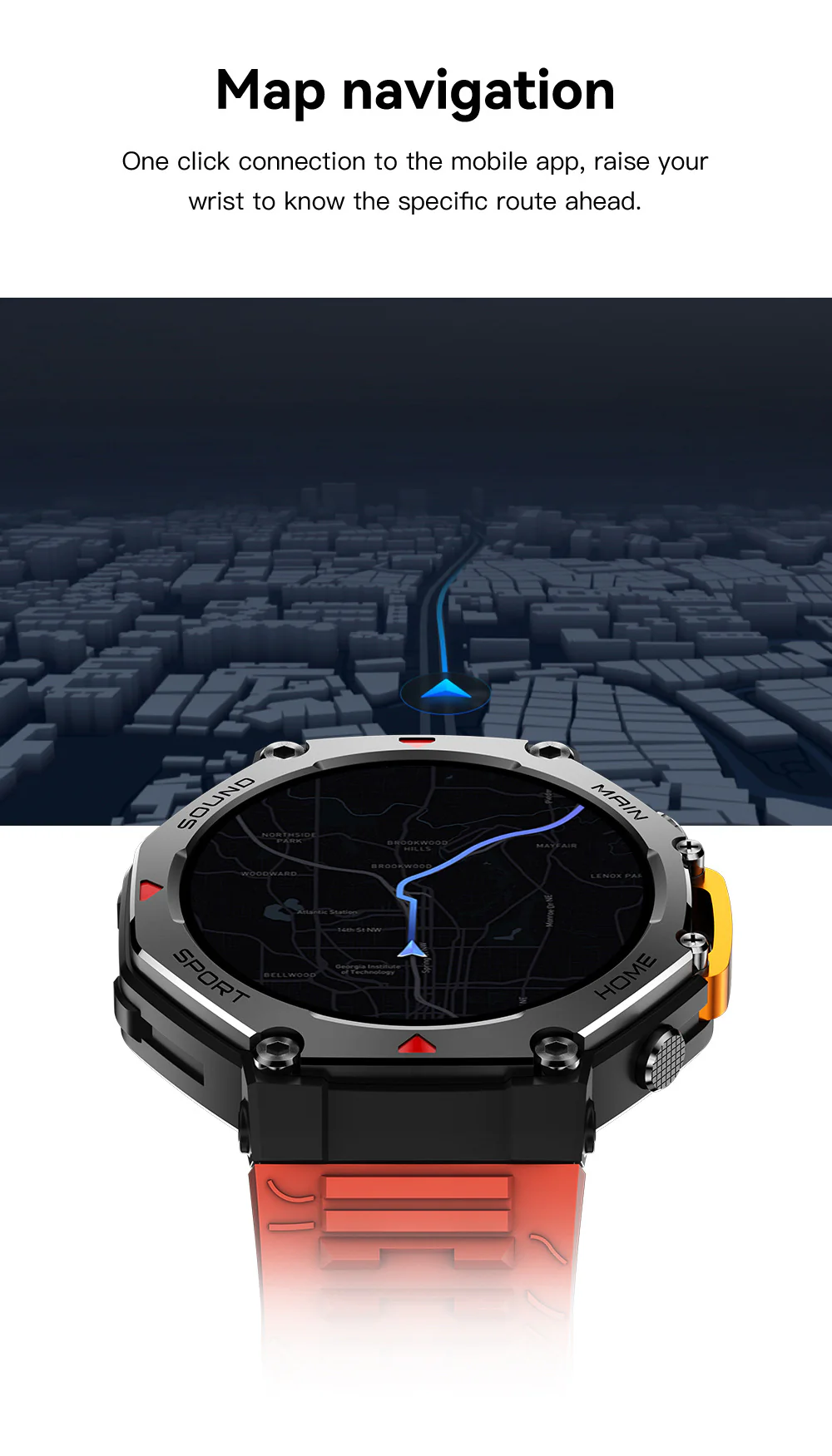 Rugged Military Smartwatch: Men's Outdoor Sports Watch with GPS Tracking, 5ATM Waterproof & HD Bluetooth Calls - Image 14