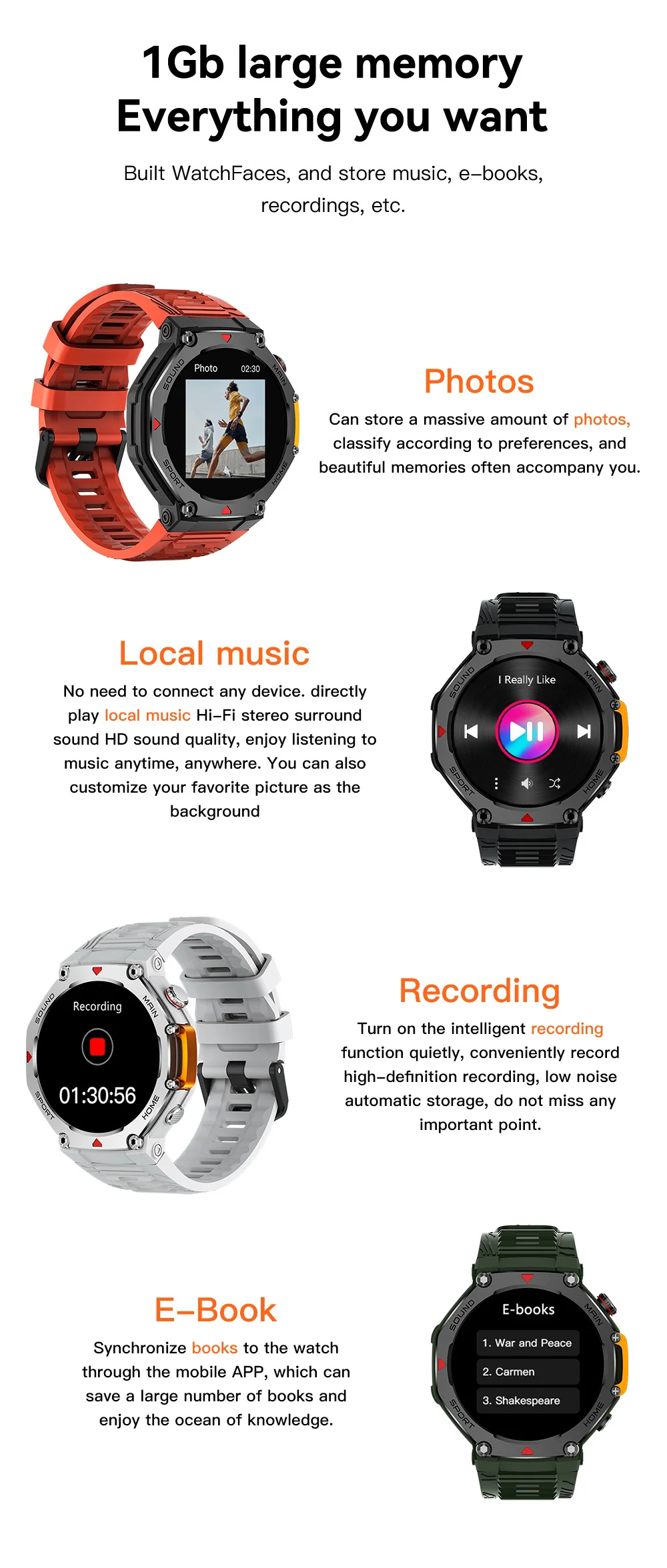 Rugged Military Smartwatch: Men's Outdoor Sports Watch with GPS Tracking, 5ATM Waterproof & HD Bluetooth Calls - Image 16