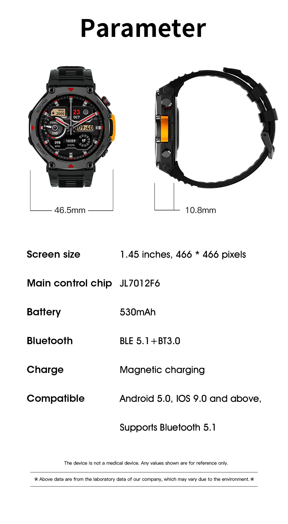 Rugged Military Smartwatch: Men's Outdoor Sports Watch with GPS Tracking, 5ATM Waterproof & HD Bluetooth Calls - Image 28
