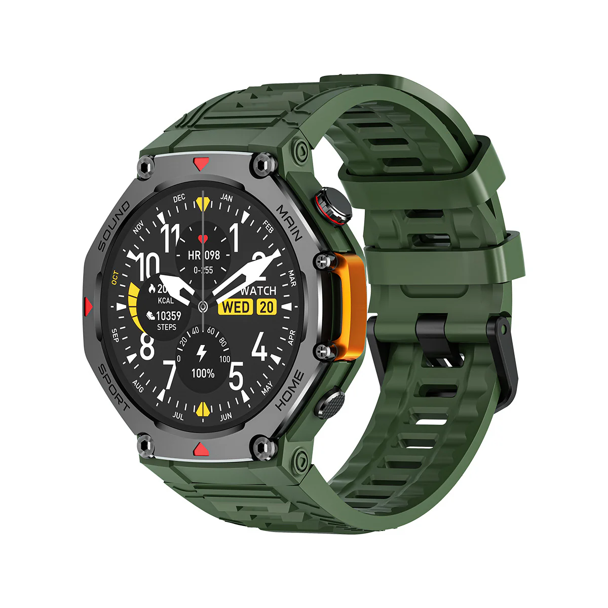Rugged Military Smartwatch: Men's Outdoor Sports Watch with GPS Tracking, 5ATM Waterproof & HD Bluetooth Calls - Image 3