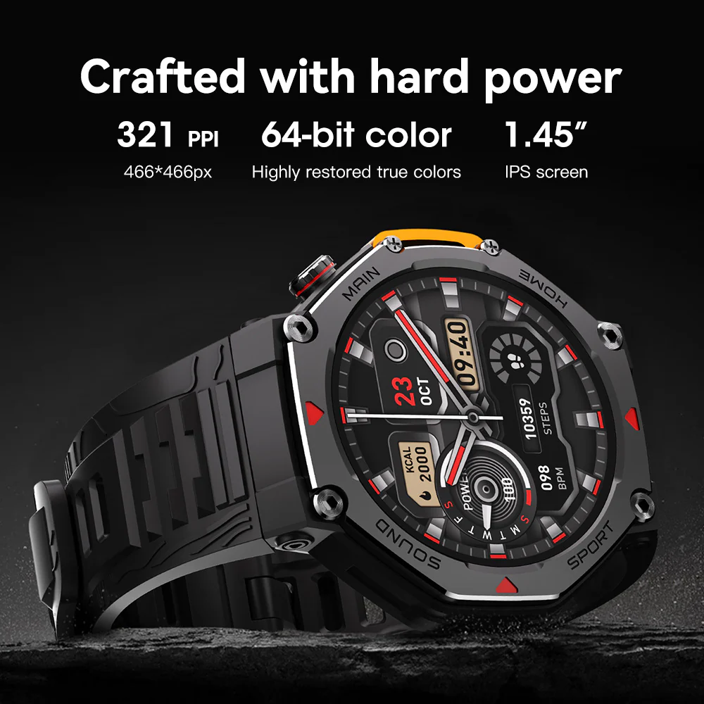 Rugged Military Smartwatch: Men's Outdoor Sports Watch with GPS Tracking, 5ATM Waterproof & HD Bluetooth Calls - Image 30