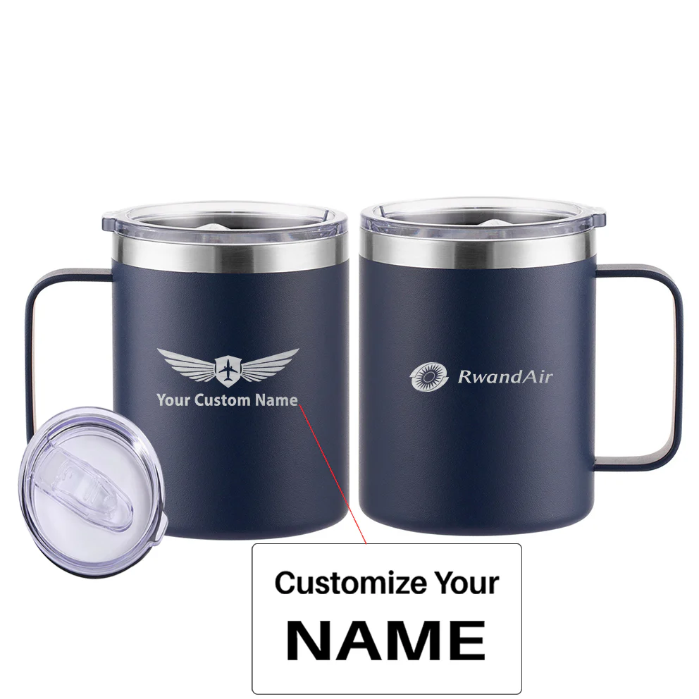 RwandAir Airlines Designed Stainless Steel Laser Engraved Mugs - Image 3