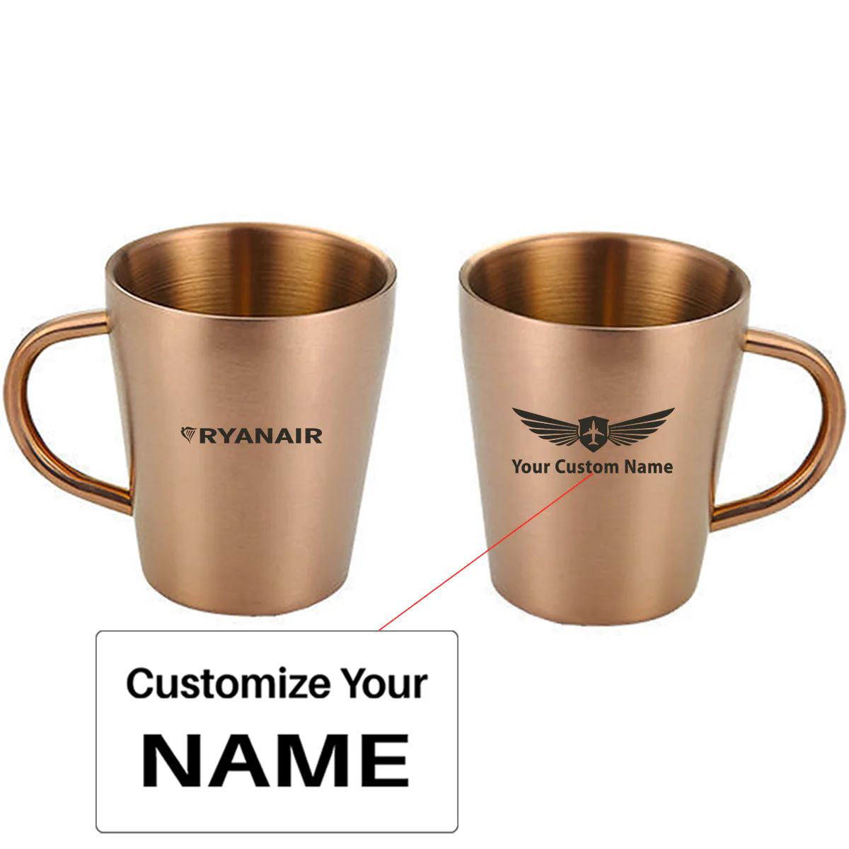 Ryanair Airlines Designed Stainless Steel Coffee Mugs - Image 3