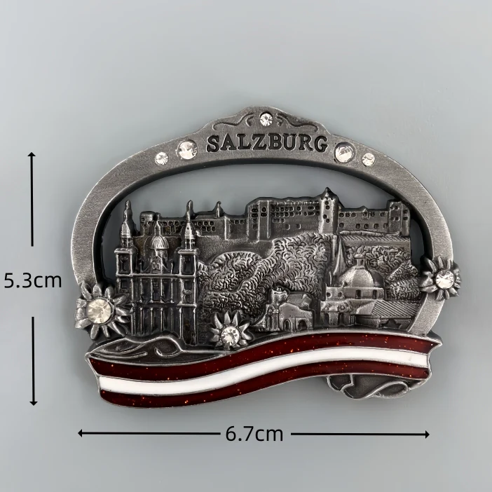 Salzburg Austria 3D Metal Fridge Magnets