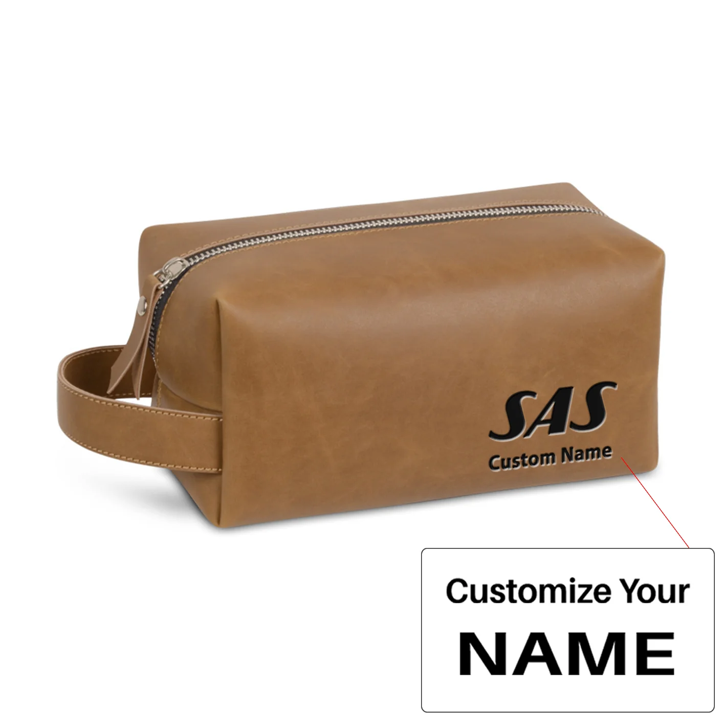 SAS Airlines Designed Leather Clutch Toiletry Bag - Image 7